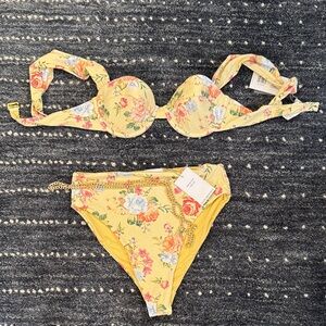 WeWoreWhat Yellow Floral Bikini NEW With TAGS